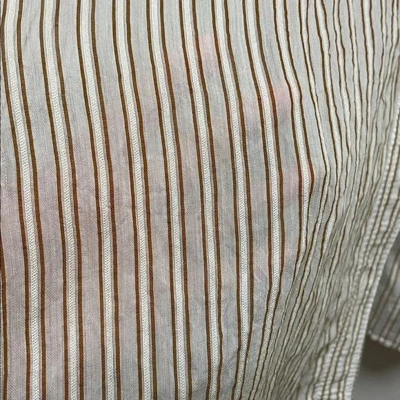 Zara | Semi Sheer |Pinstripe |Collared |Button Down |Wide Cuff |Blouse |Size XXL - Picture 6 of 14